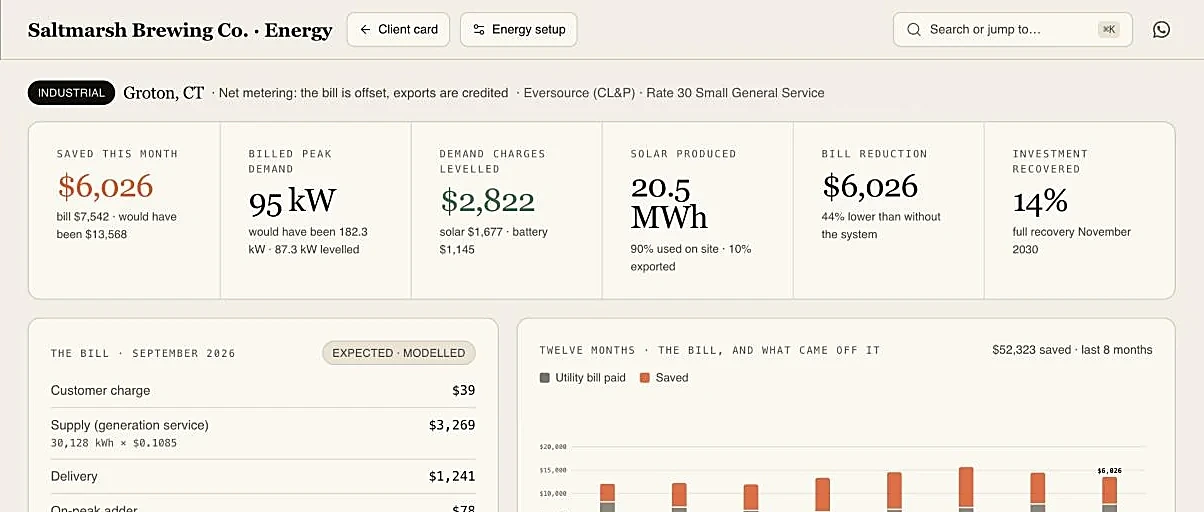 NOI Tech Optimize: Client energy dashboard